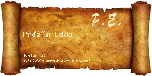Prém Edda névjegykártya